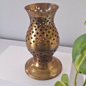 Vintage Brass Candle holder Hurricane candlestick lantern